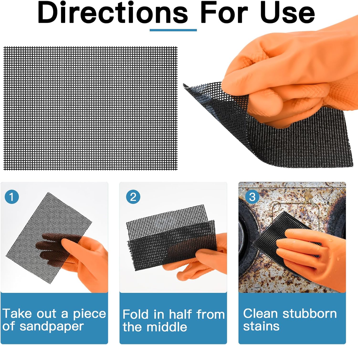 Cleaning Screen, 5.5x4 Inch Upgraded Toilet Cleaner Hard Water 15PCS Toilet Ring Remover Abrasive Grit Mesh Pads for Bowls Griddle Household Stain Calcium Deposits Carbon Rust Scrubber
