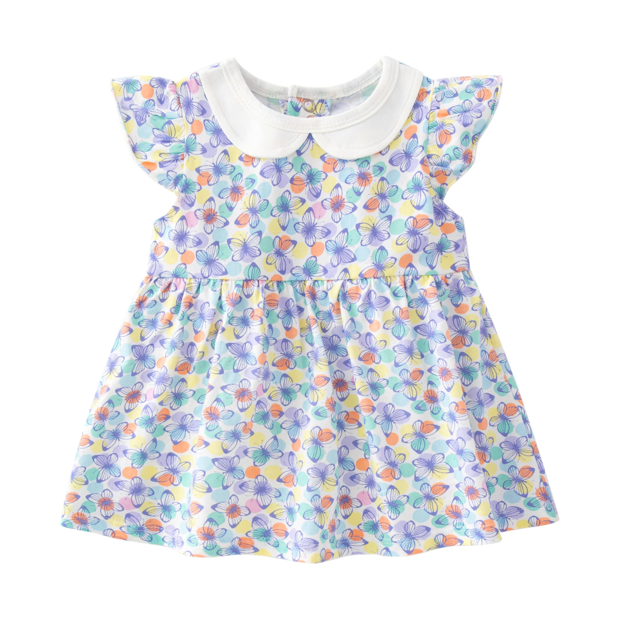 Zanie Kids Baby Girls Summer Dress 100% Cotton Easter Clothing Short Sleeves