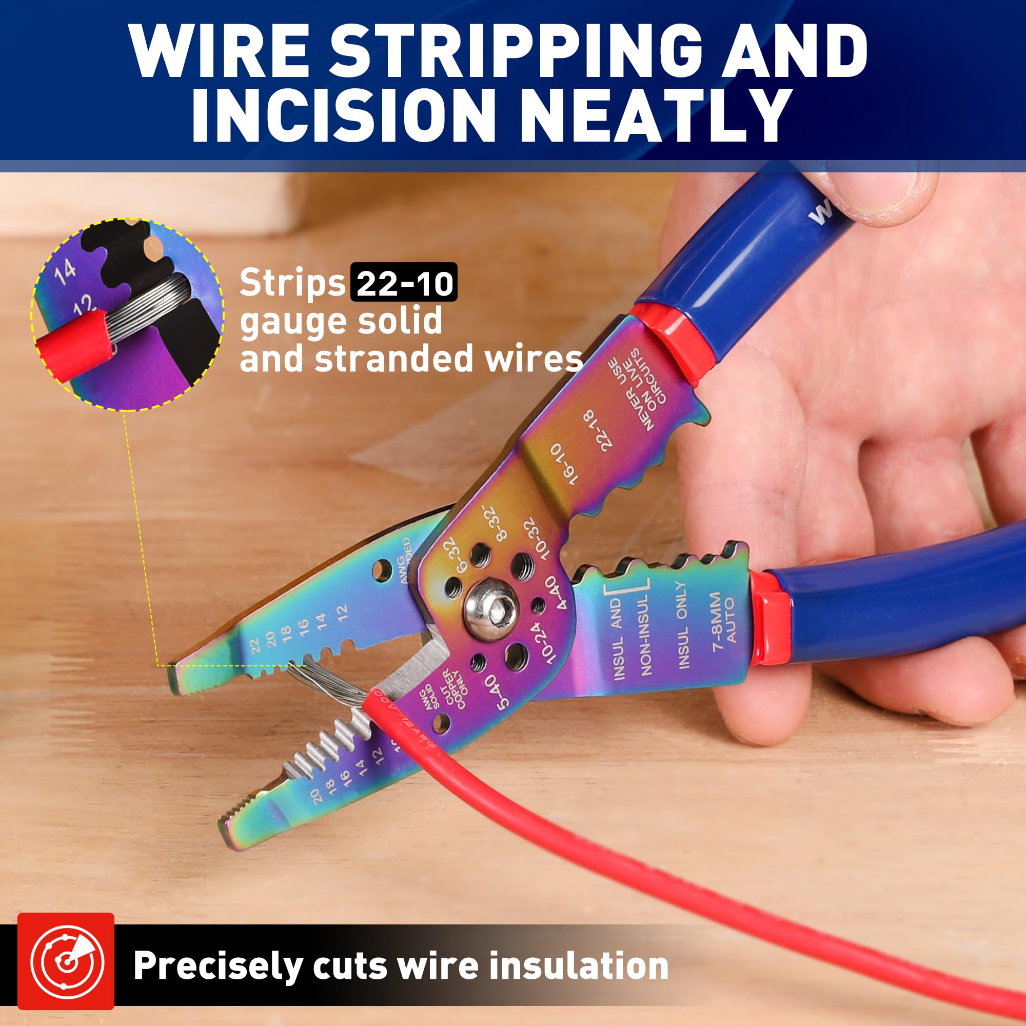 Latching Cutter Latch Lock Wire & Cable Connectors Multi-Purpose Wire Cutter & Stripper ...
