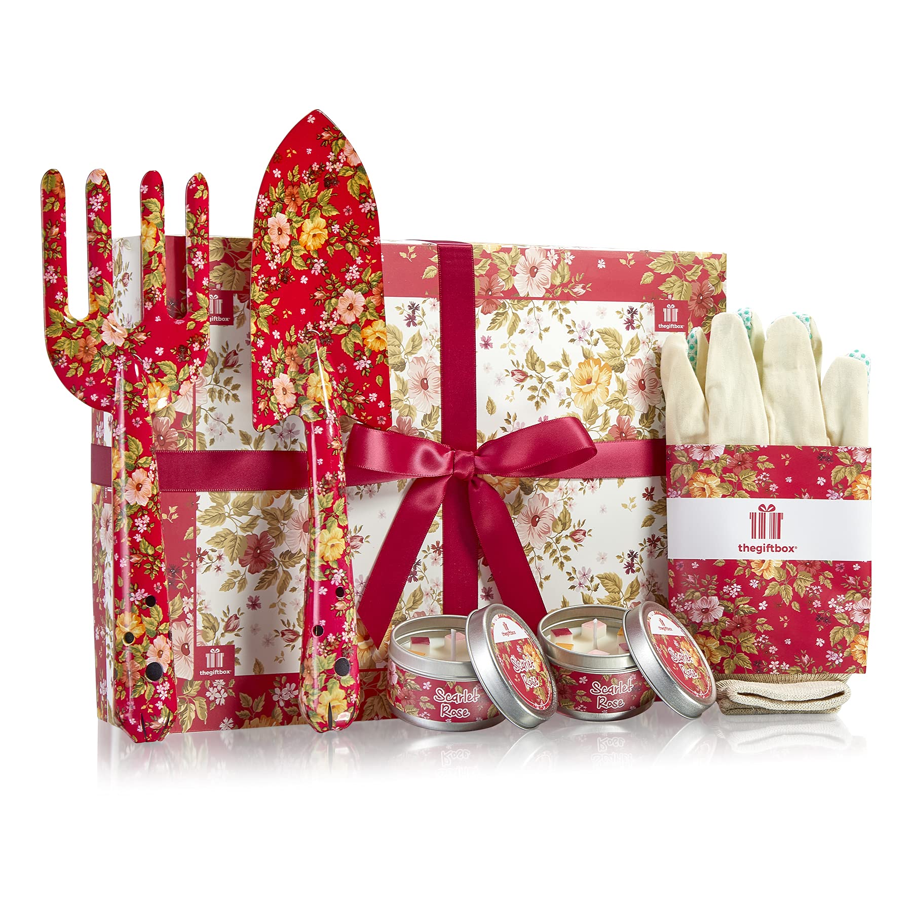 Christmas Gift Set for Women – Trowel, Gloves, Candle, Socks & Card