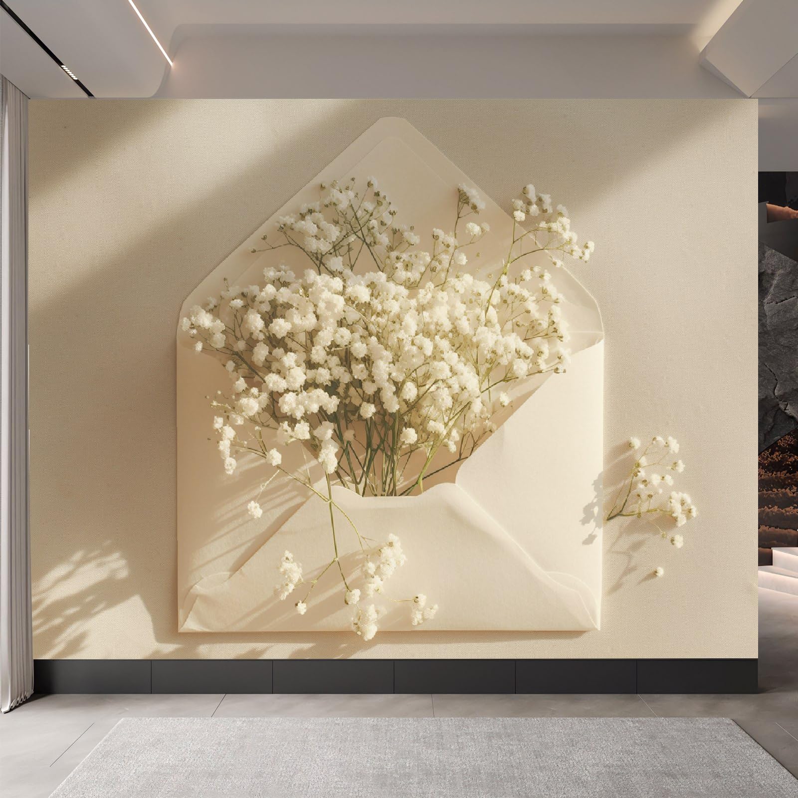 Carta da Parati in Tessuto Non Tessuto 450x315 cm 3D Buste Moda Piante Fiori Murale Moderna Fotografica Wallpaper Opaco Impermeabile Per Soggiorno Camera Letto Sala Ufficio Decorazione