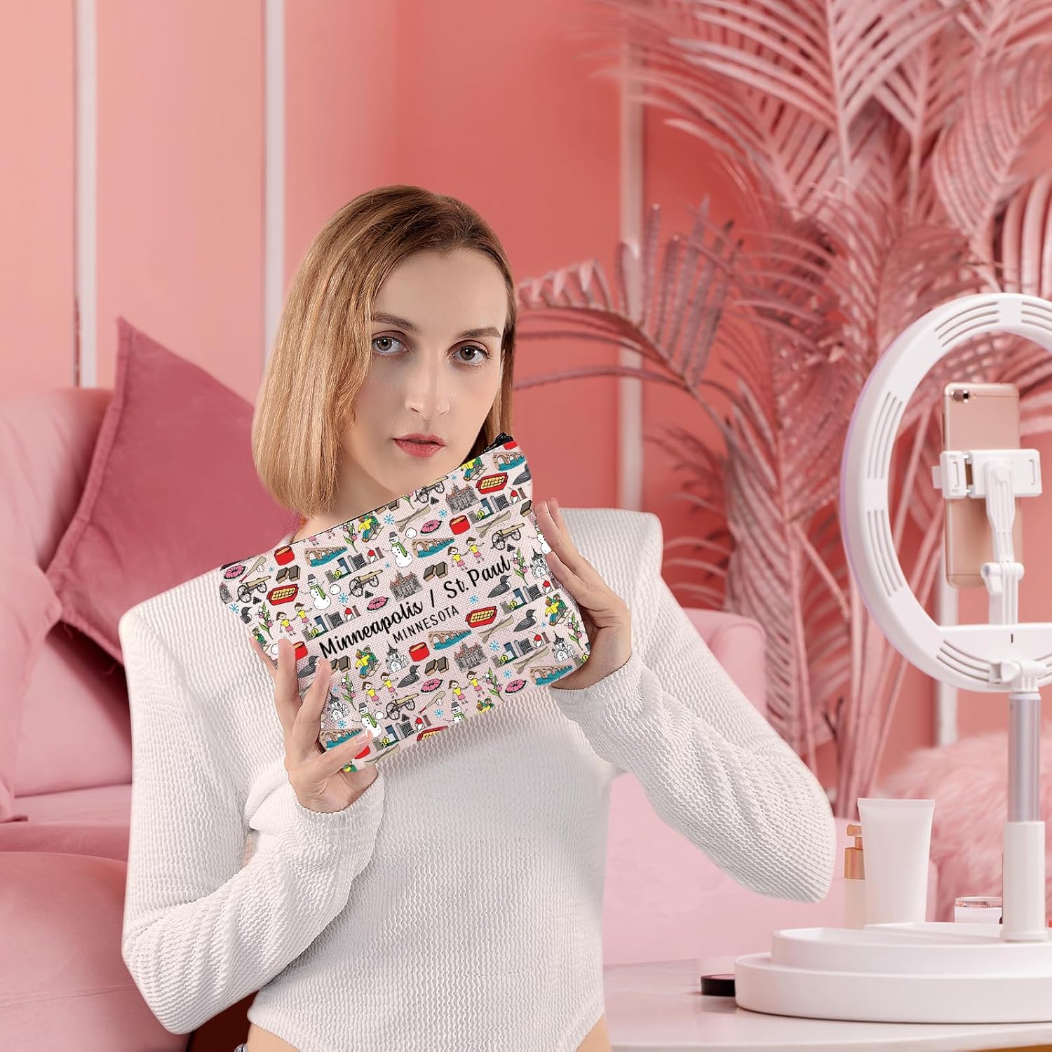 VAMSII Minneapolis Cosmetic Bag Minneapolis MN Souvenir St. Paul Minnesota Minnesota Themed Minnesota Gift MN City (Minneapolis) - Image 7