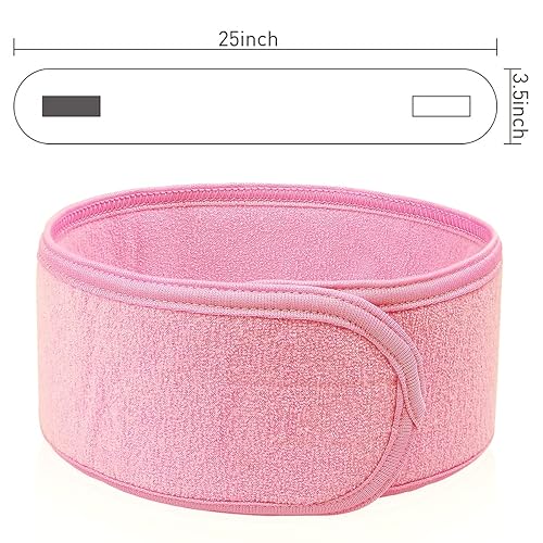 Miniatura 10 de Denfany Diadema de spa, paquete de 3 unidades, ultra suave, ajustable, diadema de tela de rizo, elástica para lavado de cara, ducha, máscara facial,