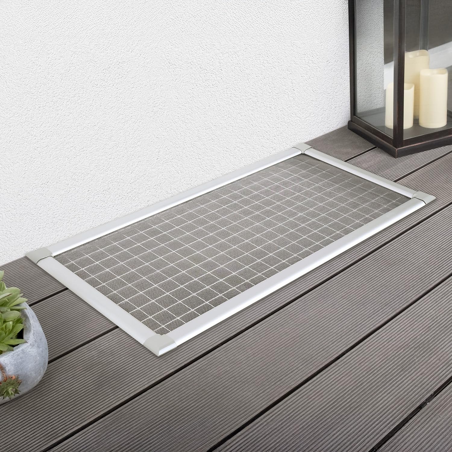 empasa Lichtschachtabdeckung Kellerschachtabdeckung mit Alu-Rahmen 'Profi' als kürzbarer Selbstbausatz, Material: Edelstahl-Gewebe, Größe: 60 x 115 cm