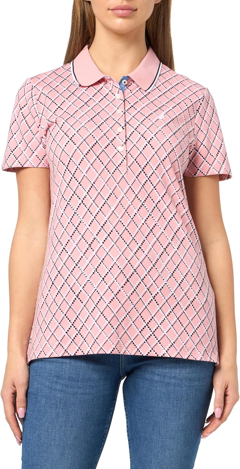 Nautica Women's Polo Short Sleeve Button Placket Polo