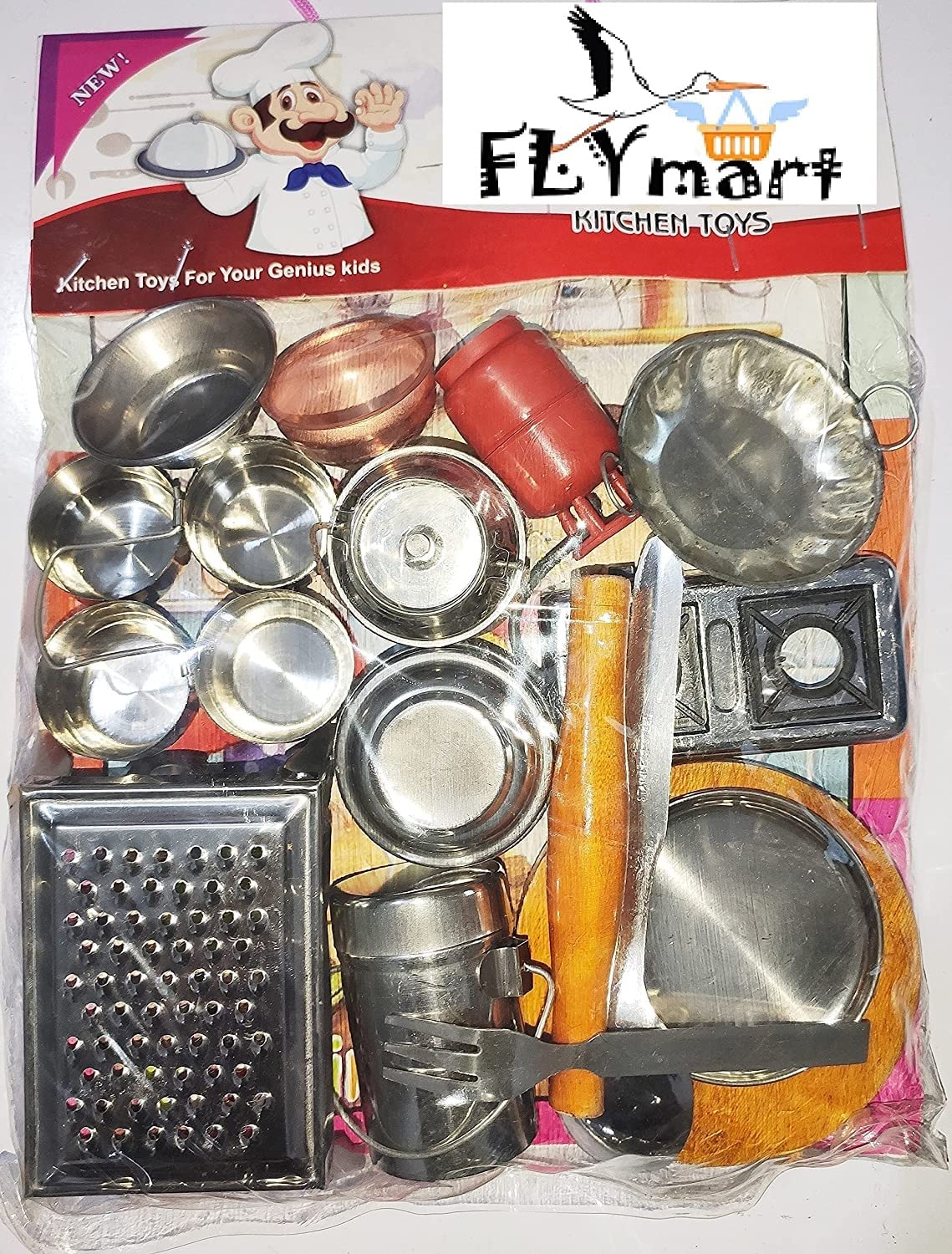 Buy FLYmart Steel Kitchen Set Toys for Kids Role Playing Kitchen Set
