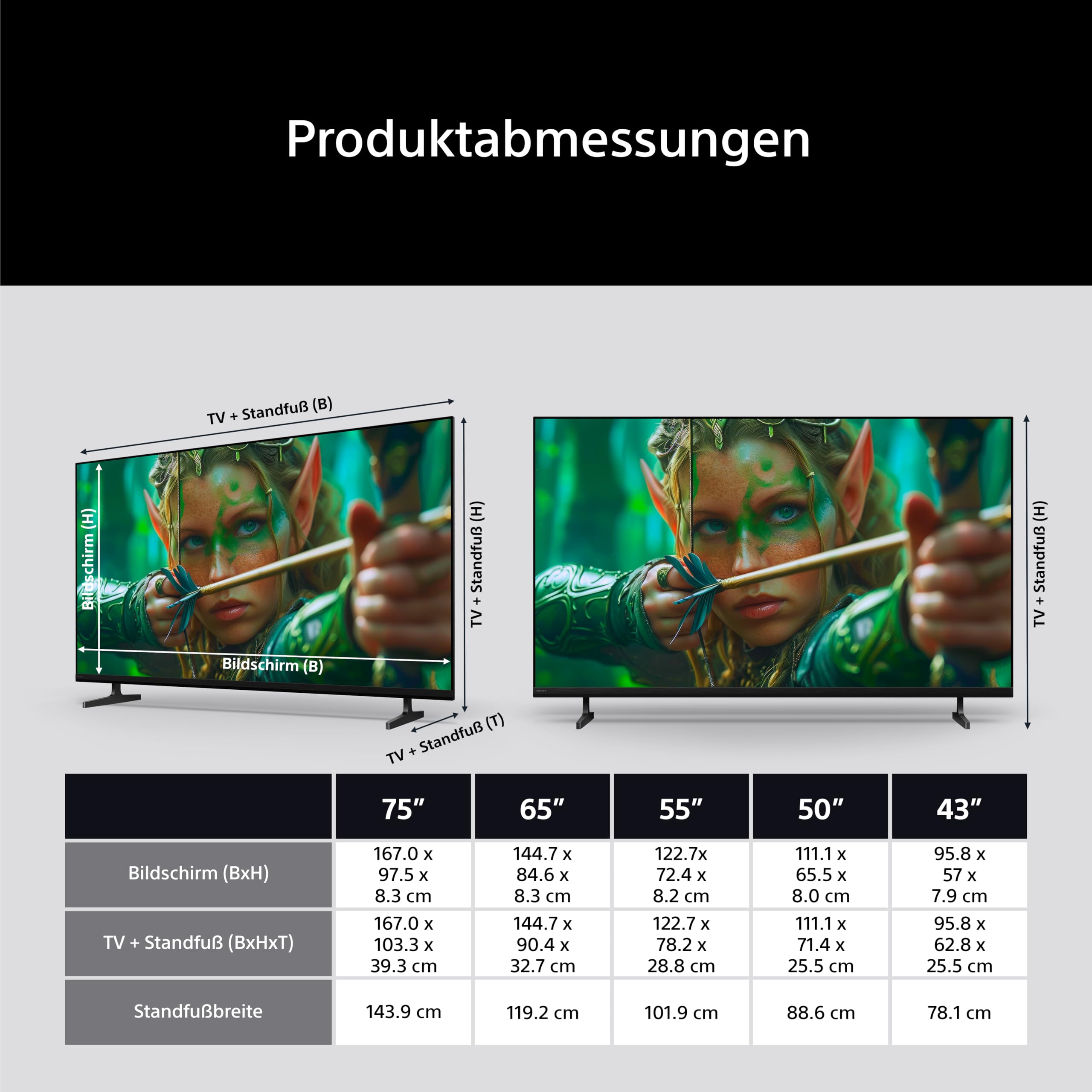 Sony BRAVIA 2 II 43 Zoll Fernseher, 4K Smart TV (Google TV), X1 Prozessor, 4K-Upscaling, Fernseher mit Dolby Atmos und DTS:X, PS5-Kompatibilität, 43S20M2, Modell 2026