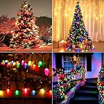 Éclairage des fraises à chaîne solaire extérieur 100 LED 40Ft Lumières de fée de Noël multi-couleurs avec 8 Modes d'éclairage, lumières solaires imperméables à l'extérieur pour jardin Noël Fête de mariage Décoration d'arbre