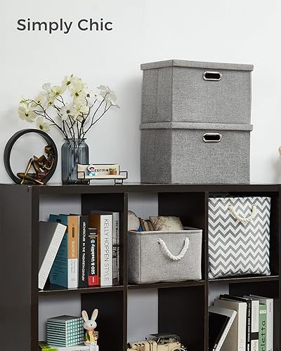 Miniatura 4 de Contenedores de almacenamiento con tapa, canastas organizadoras de almacenamiento plegables de tela para armario, hogar, oficina, guardería, paquete