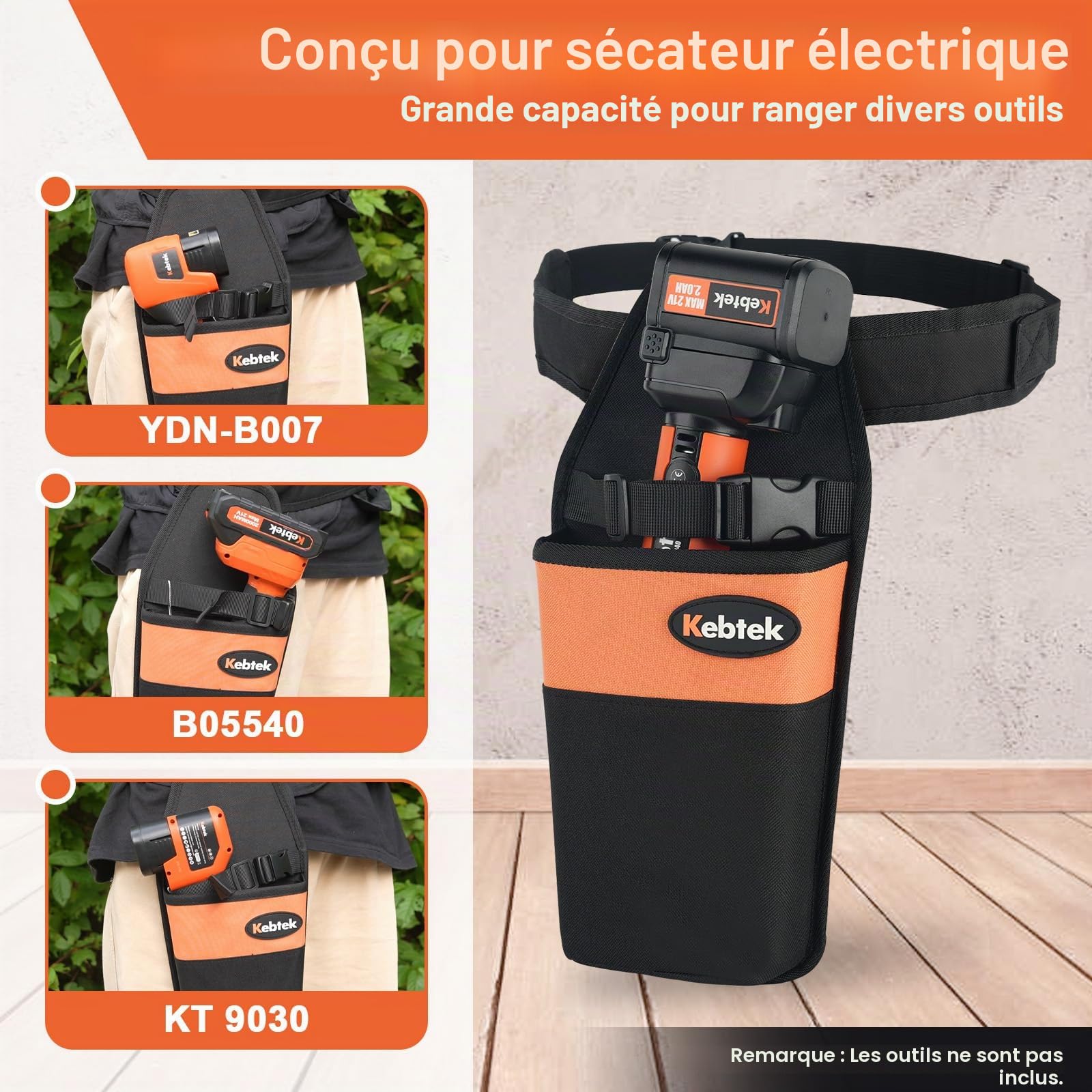 Kebtek Porte-Sécateur avec Ceinture Réglable et Doublure Rigide