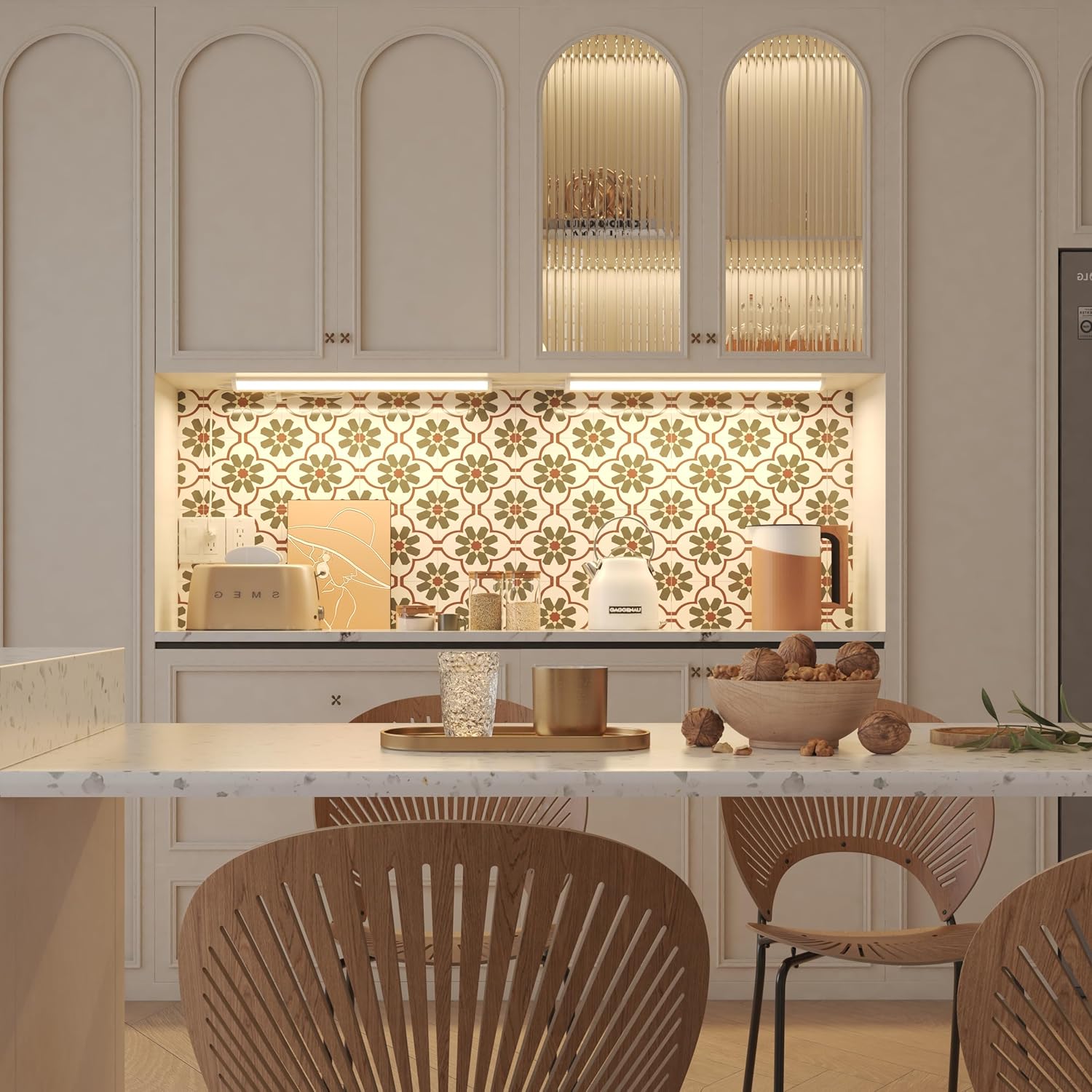 Inlight 30" LED Under Cabinet Lighting, 5 CCT Selectable 2700-5000 K, Dimmable, ETL-Listed, White Finished, IN-0208-4-WH