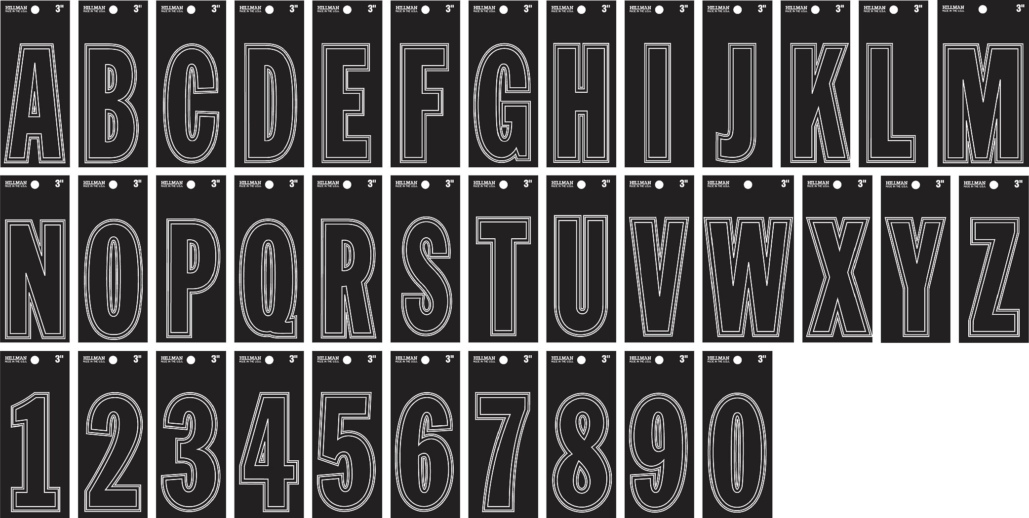 Hillman 839566 Letter D Thin Style Die-Cut Peel Off Sign, Black Matte Finish Waterproof Vinyl, 3 Inches 1-Sign