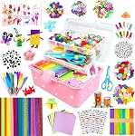 3000 Arts and Crafts Supplies for Kids Craft Kit Craft Box with Pipe Cleaners Arts and Crafts for Kids Age 4-6, 6-8, 8-12 DIY School Supplies Materials Set Toys Gifts for Girls Boys Toddlers, Red