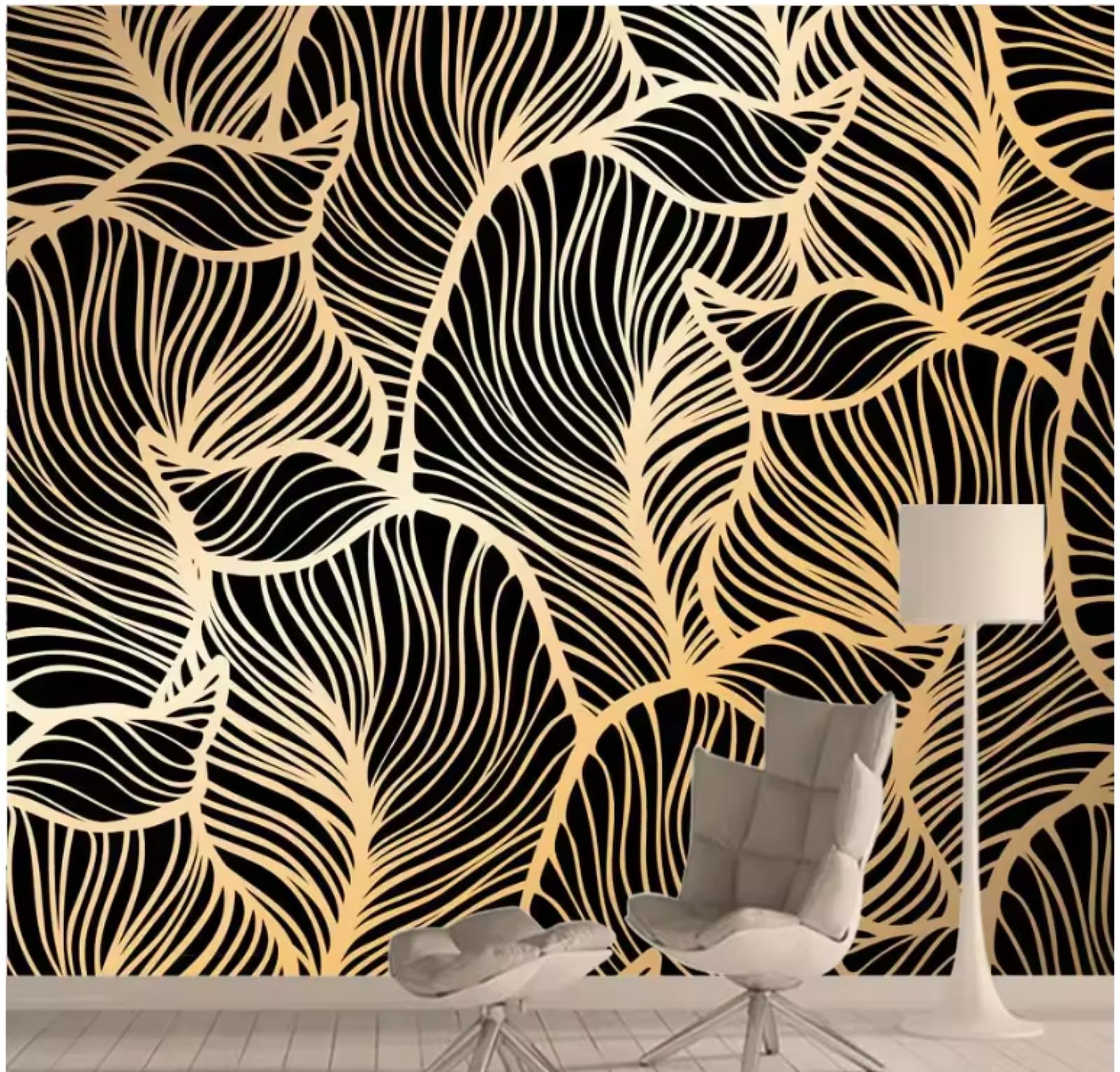 Tapety ścienne wystrój domu tapeta fototapety salon złota linia murale tapeta 3D, 200 x 140 cm