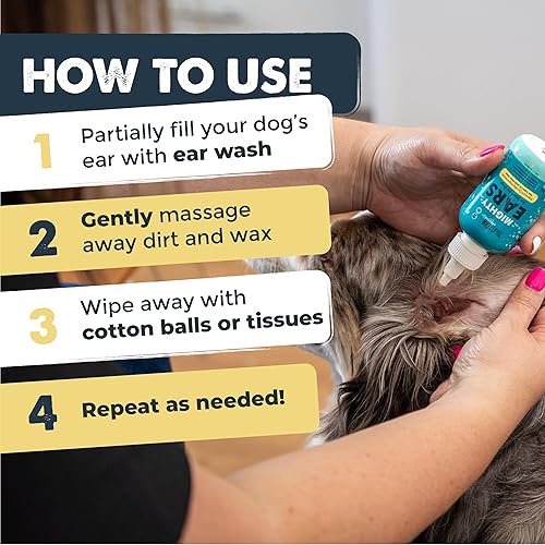 Miniatura 6 de Mighty Paw Waggables - Lavado de oídos para perros, 4 onzas (fabricado en Estados Unidos), solución más limpia. Limpiador de lavado de gotas de aloe