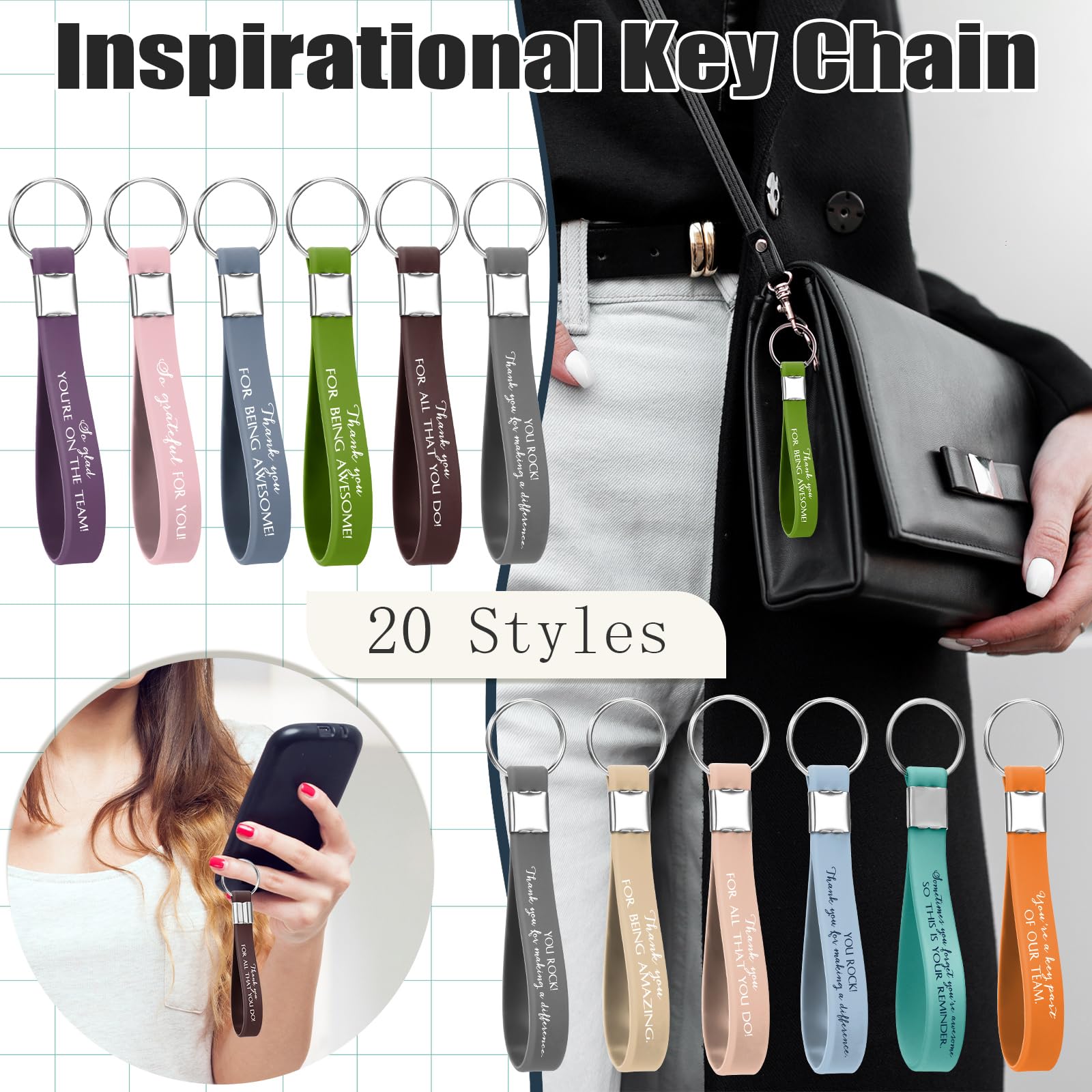 Roowest 12 Pcs Employee Appreciation Gifts Christmas Thank You Keychain Bulk For Staff Coworker Team P 320660540