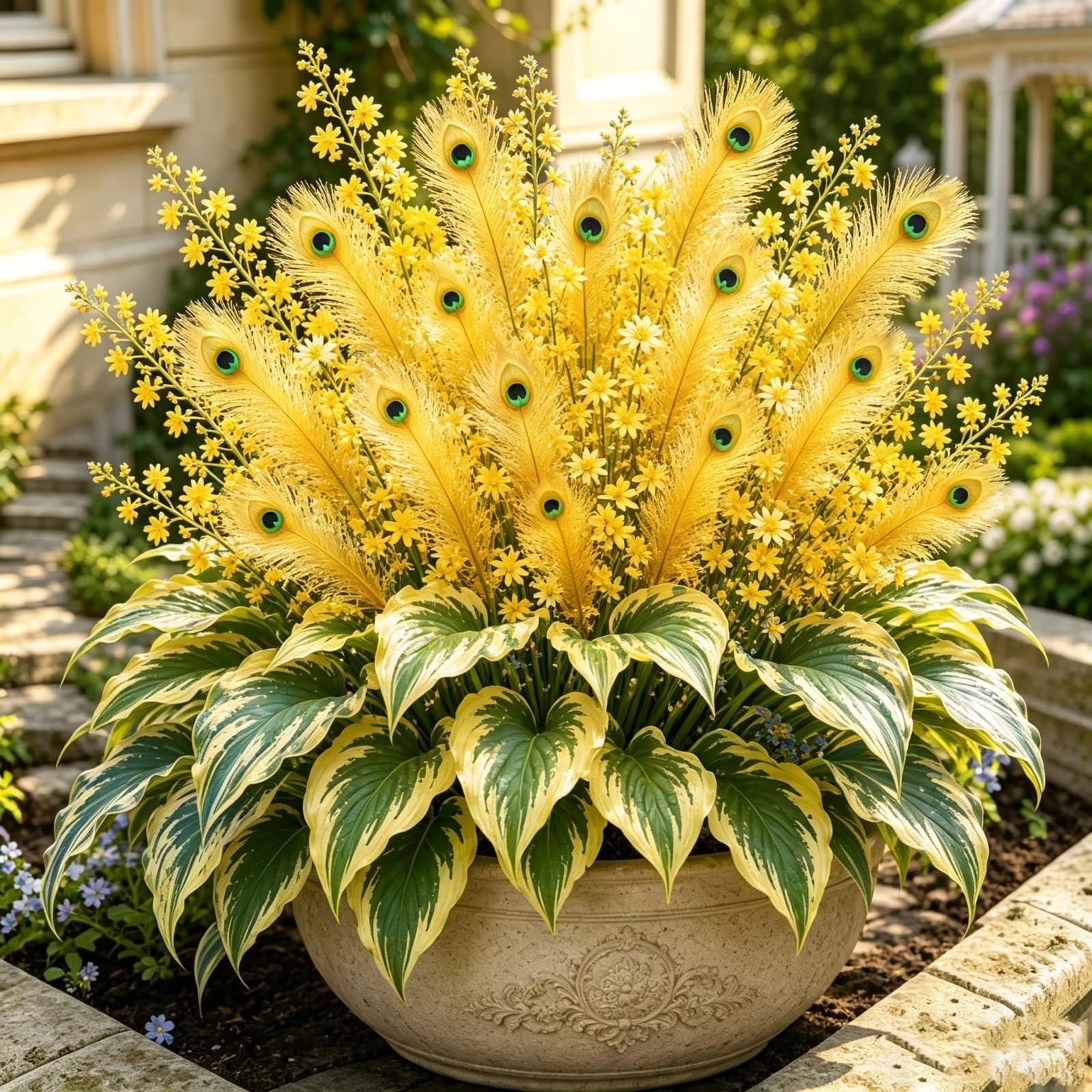 Fast Growing Peacock Flame Hosta Plants for Beautiful Outdoor Garden Displays-10 Rhizomes-D
