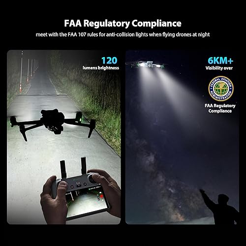 Miniatura 3 de STARTRC Luz estroboscópica para drones, luz anticolisión, luz LED recargable para dron FAA de vuelo nocturno, se adapta a DJI Avata 2, Mini 4 Pro,