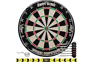 Shot King Outdoor Darts Regulation Bristle Steel Tip Dartboard Set