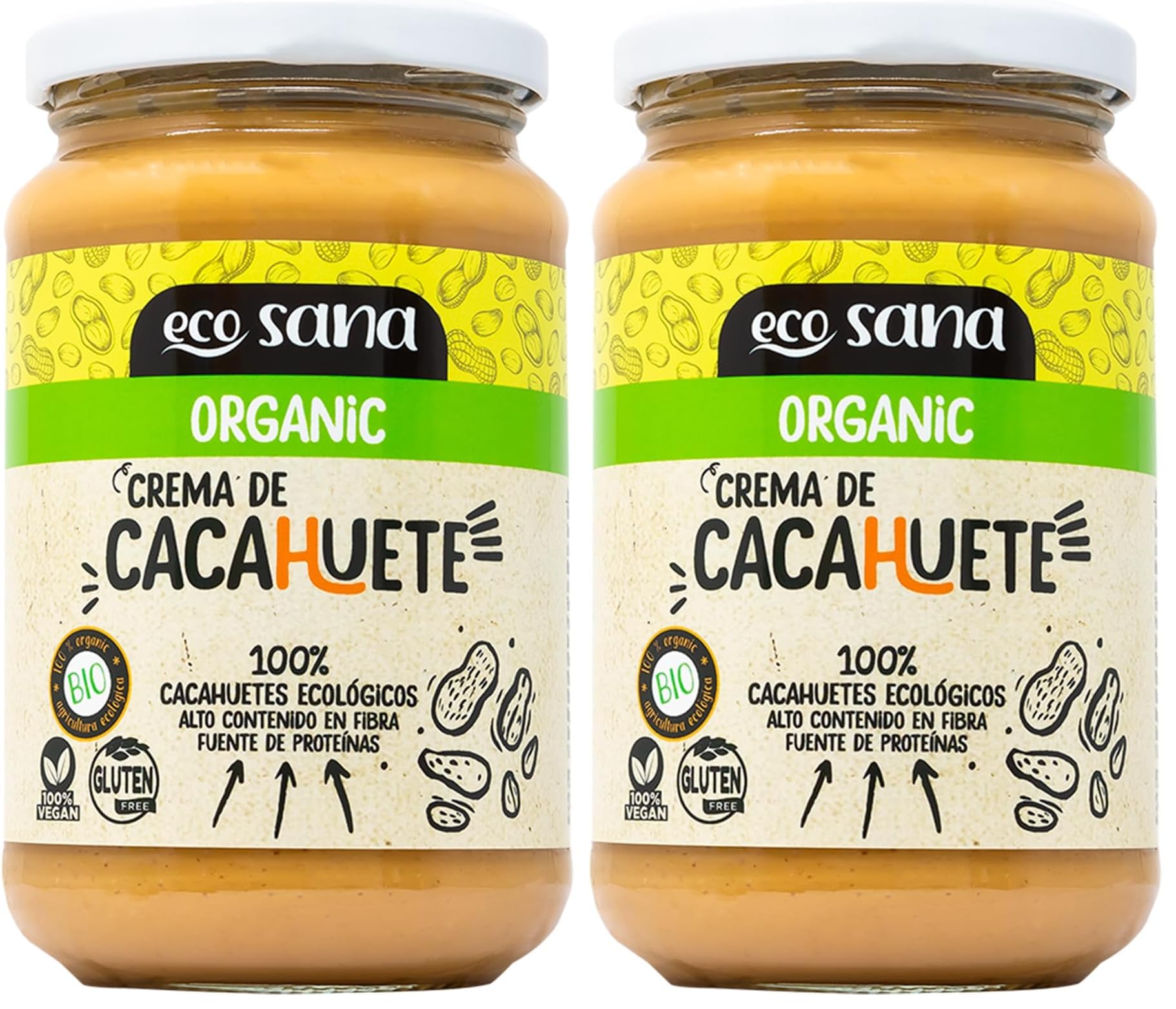Drasanvi ECOSANA CREMA DE CACAHUETE CERTIFICADO BIO by - Fuente de proteínas - Alto contenido en fibra - 100% cacahuetes ecológicos - VEGANO - SIN GLUTEN - 350g — view 8