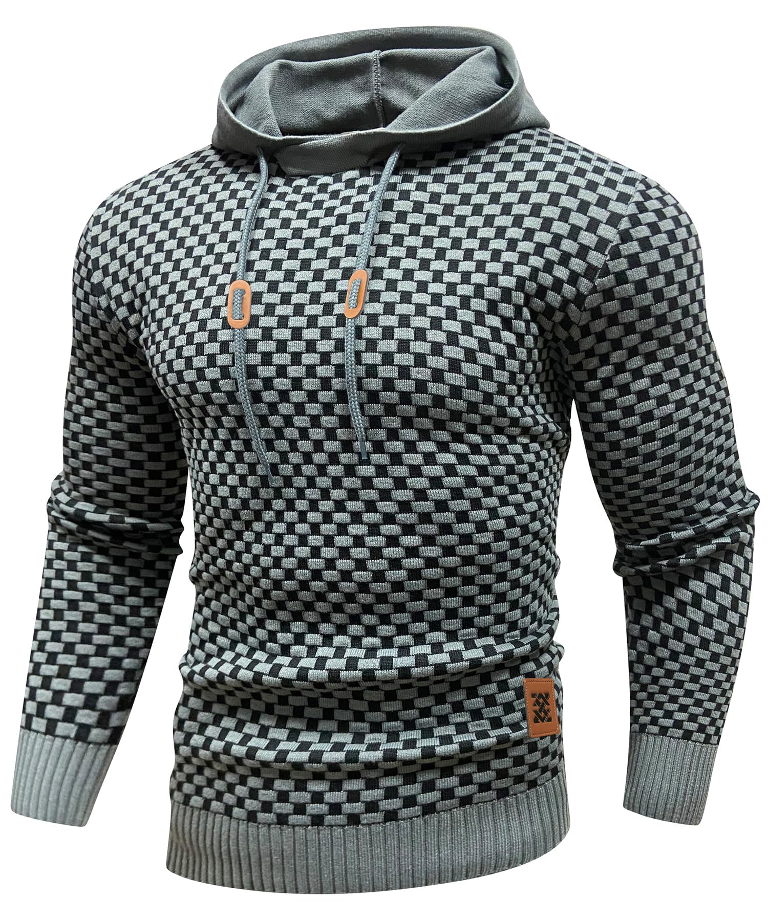 Zaitun Mens Hooded Sweatshirt Long Sleeve Knitted Pullover Sweater