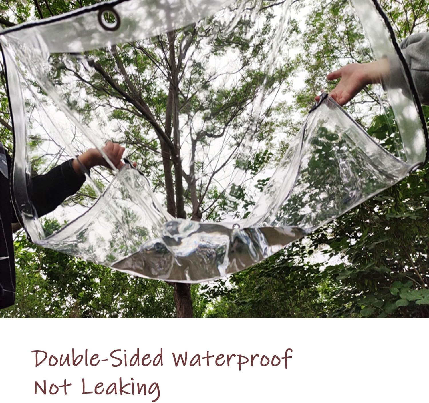 Clear Waterproof Tarp PVC with Grommets Tarpaulin 0.5mm Thick Ripstop Caravan Cover for Cars Patio Garden Plants(3.28x6.56ft/1x2m)