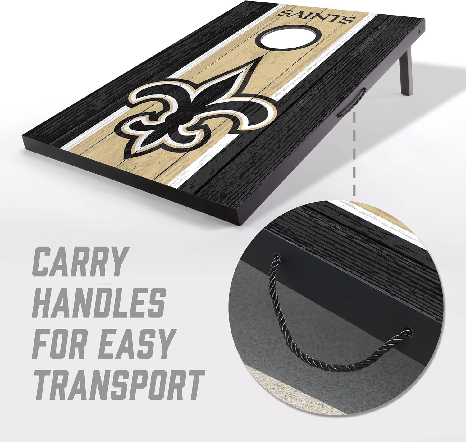 youthefan nfl 2' x 3' portable cornhole game with logo bags new orleans saints