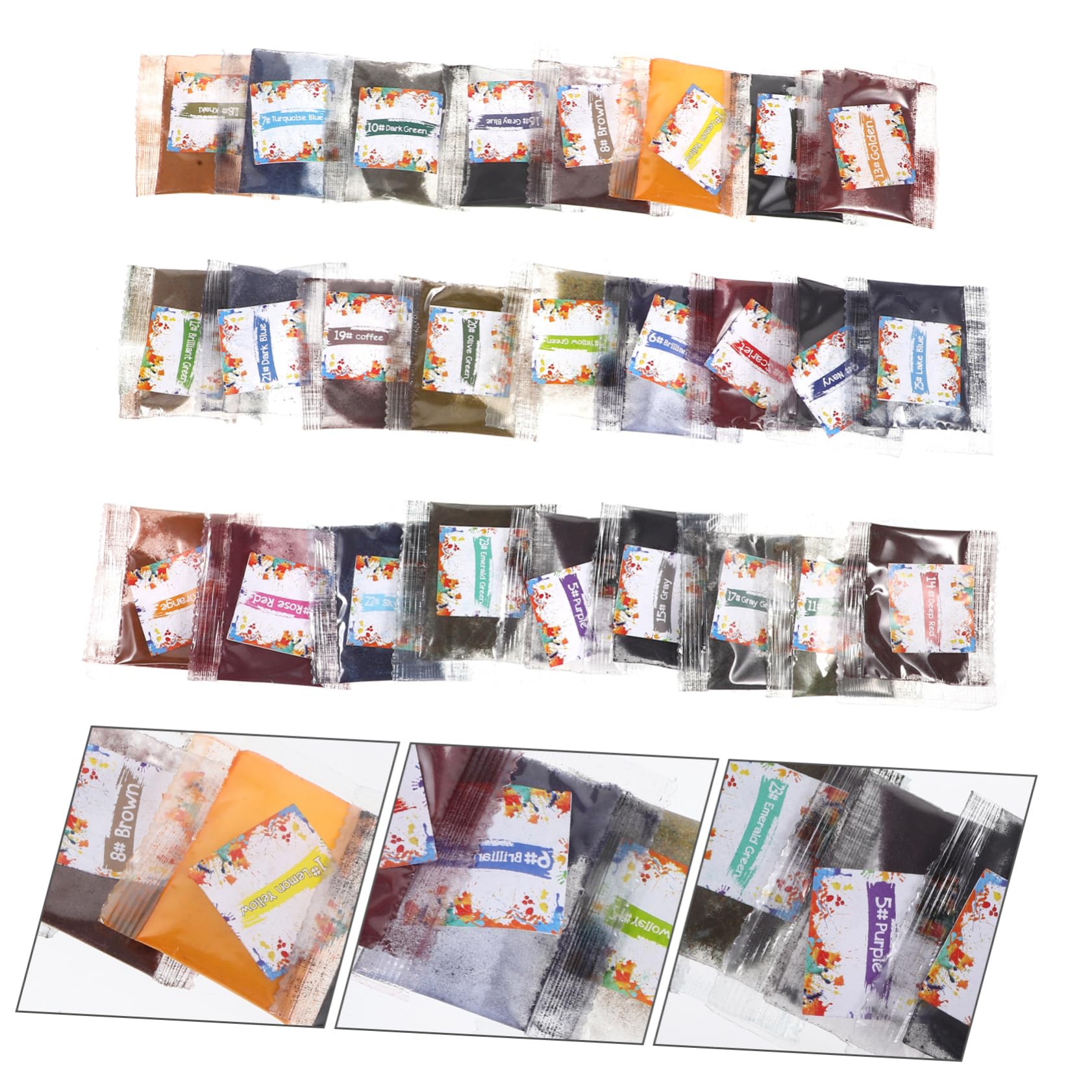 STOBOK 3 Sätze Tie-dye-Pigment Batikfärbung Bulk-tie-dye-kit Webbänder Batik-partyzubehör Farbpigmente Haarfärbeschale Und Bürste Kleidung Färben Stofffärbeset Pulver 26 Stück * 3