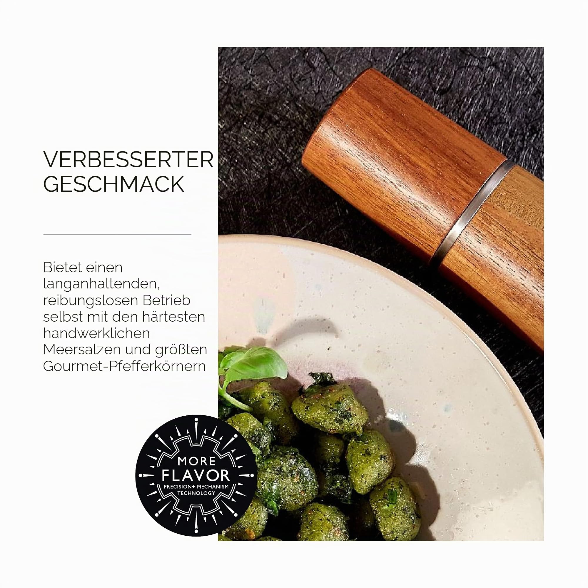 Cole & Mason Marlow Salz und Pfeffermühle Holz Set 18,5 cm, Keramikmahlwerk