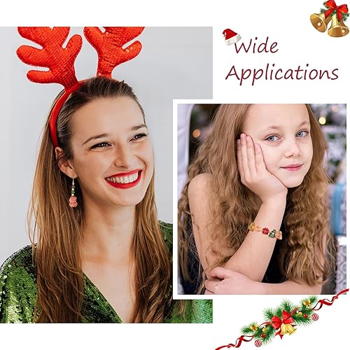 Vista 92 de Cheriswelry 46 cuentas de Navidad para árbol de Navidad, muñeco de nieve, guantes de hombre de jengibre, medias de cuentas surtidas, manualidades