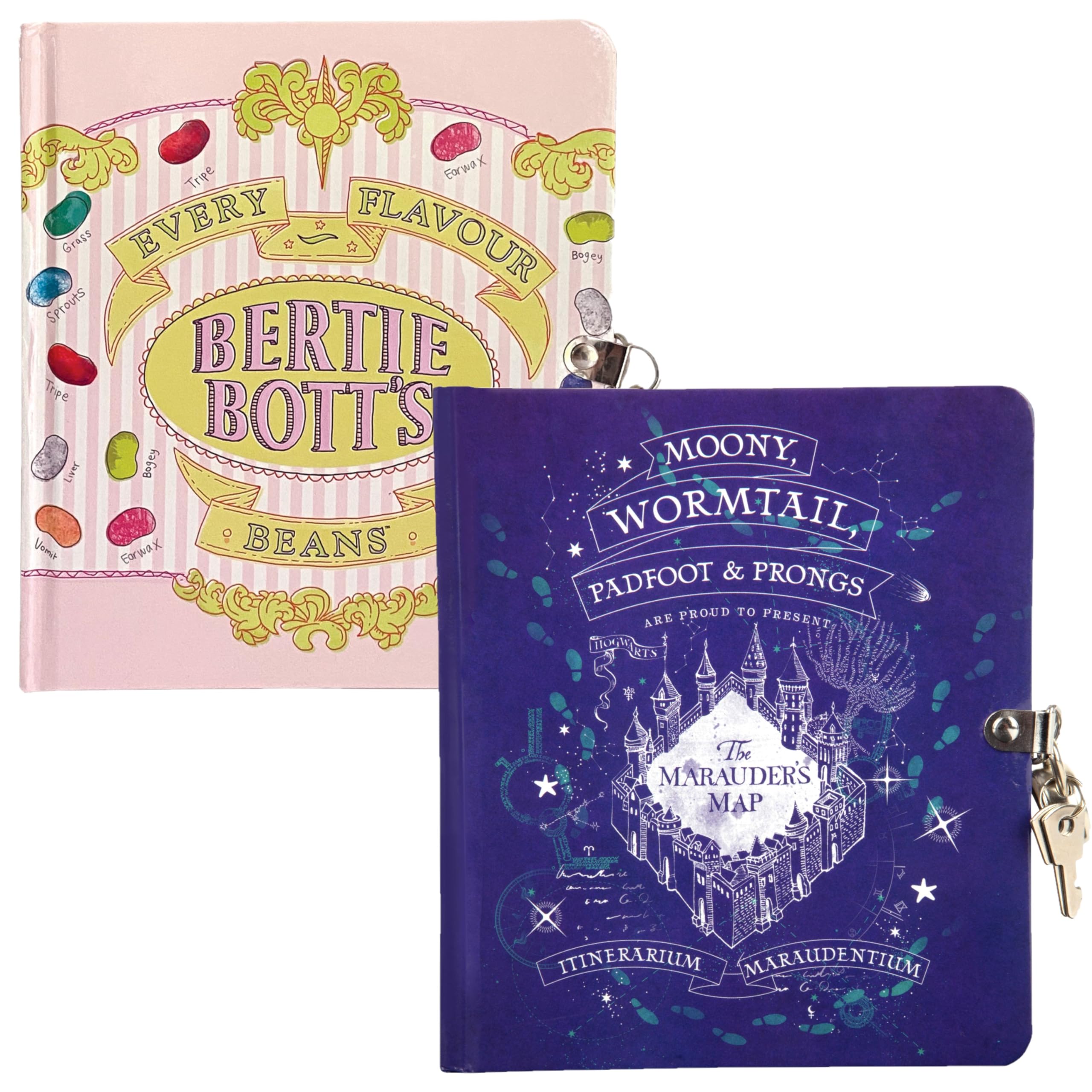 Harry Potter Diary for Kids, 2-Pack - Marauder's Map & Honeydukes - Lock & Key Journals, 216 Pages - Officially Licensed - Book & Movie Gift for Girls, Boys, Teens - 6+