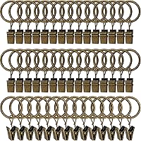 Vista 14 de Paquete de 100 anillos de cortina con clips, ganchos de anillos de clip de cortina, clips colgadores de lazos para colgar cortinas, drapeados