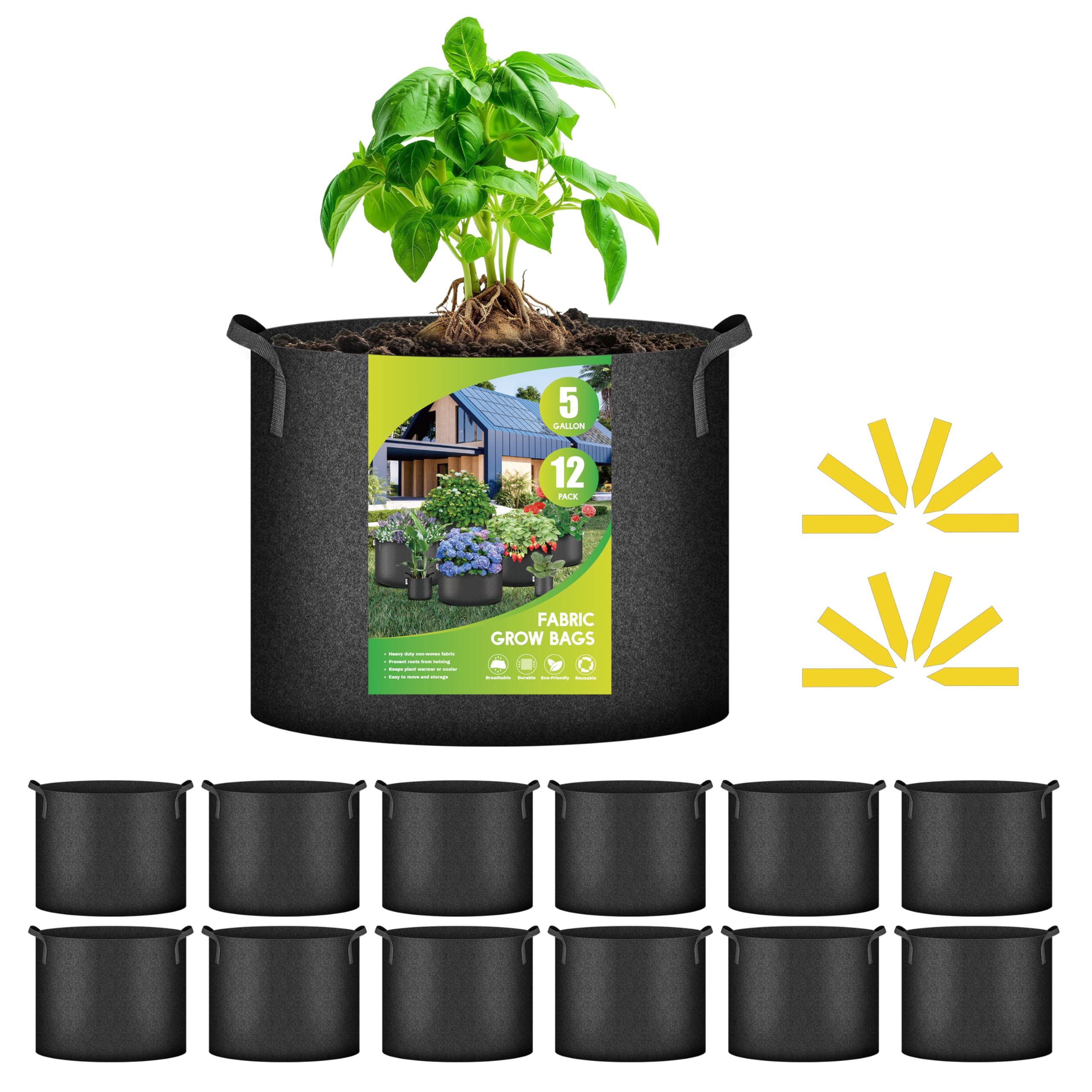 iPower 12-Pack 5 Gallon Grow Bags