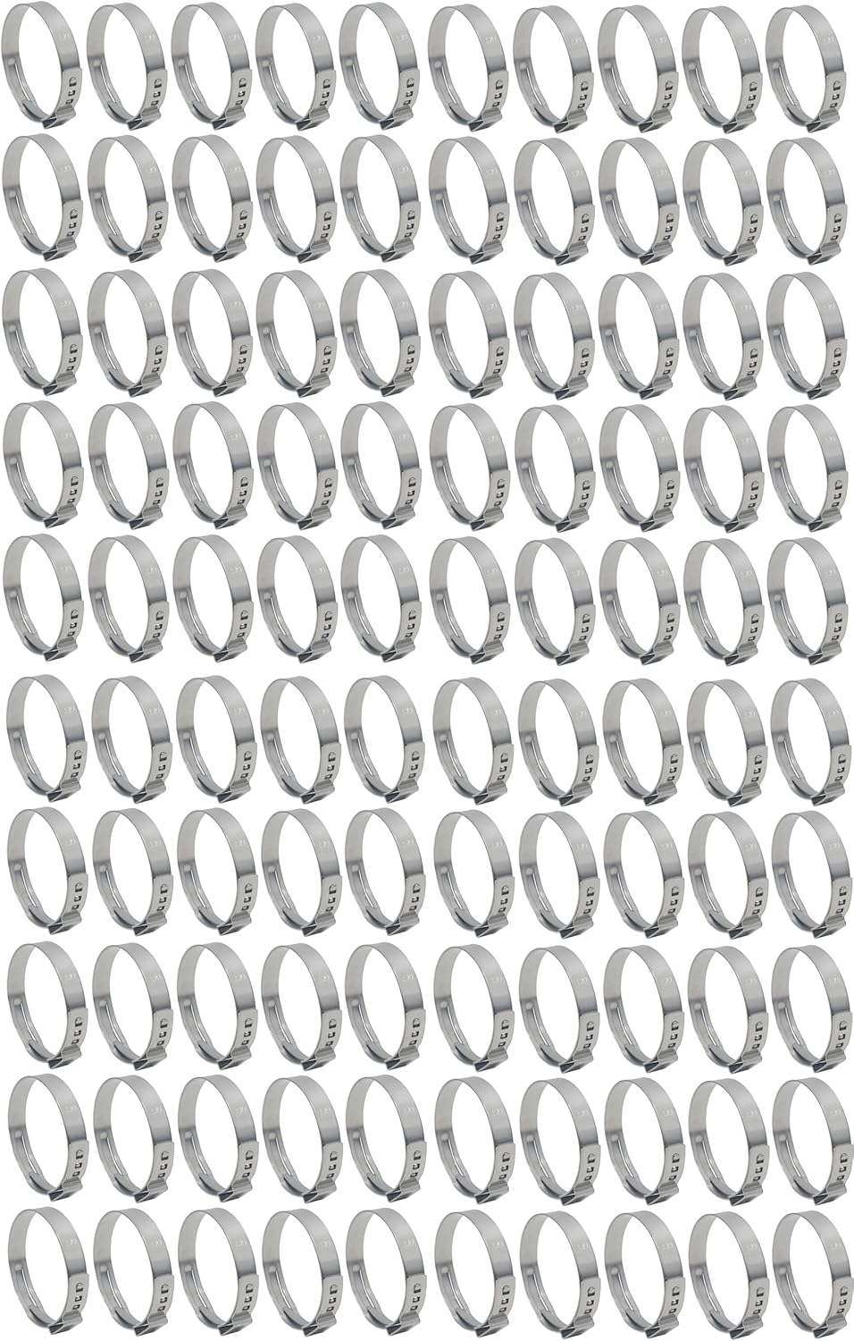 OCS Parts – Oetiker Ear Clamps 167 Series, 304 Stainless Steel, 38.1 mm Size, Pack of 100, Band Dimension 7 x 0.6 mm, Includes OCS Parts 2-Year Warranty