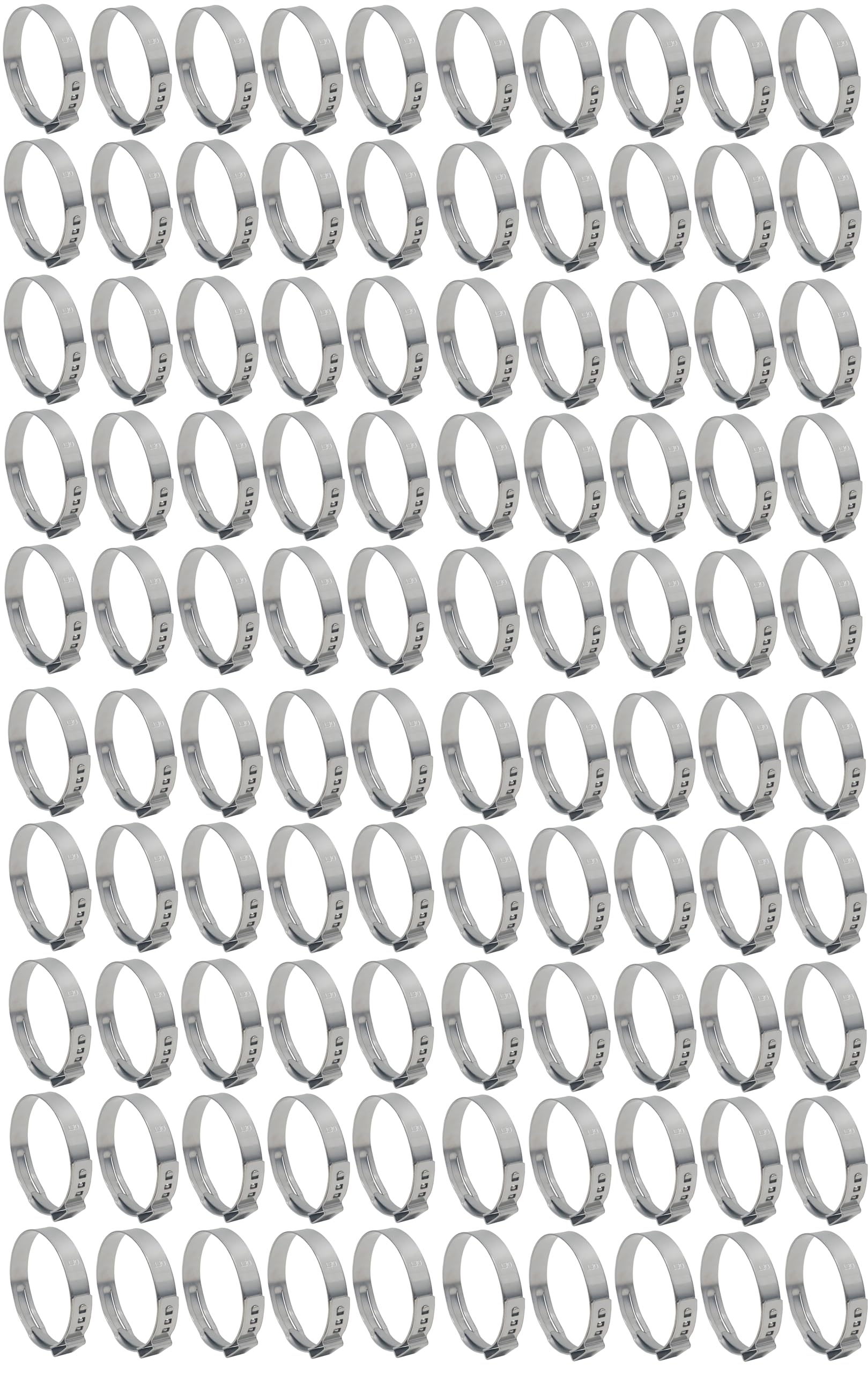OCS Parts Oetiker - Abrazaderas de oreja serie 167, acero inoxidable 304, tamaño de 38,1 mm, paquete de 100, dimensión de la correa: 7 x 0,6 mm, incluye garantía de OCS Parts