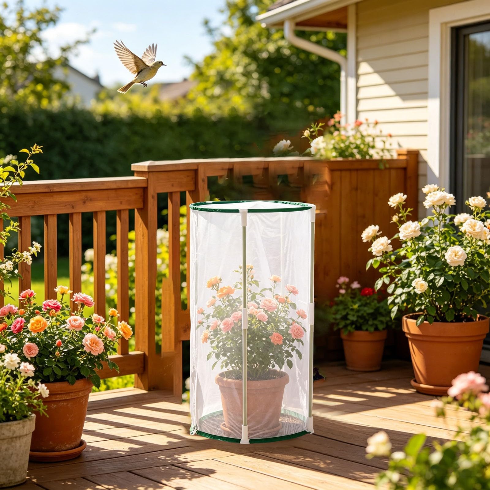 Cubiertas para plantas de jardín – Jaula de red protectora al aire libre para verduras, frutas, arbustos y proyectos científicos – ideal para protección de patio y césped contra pájaros
