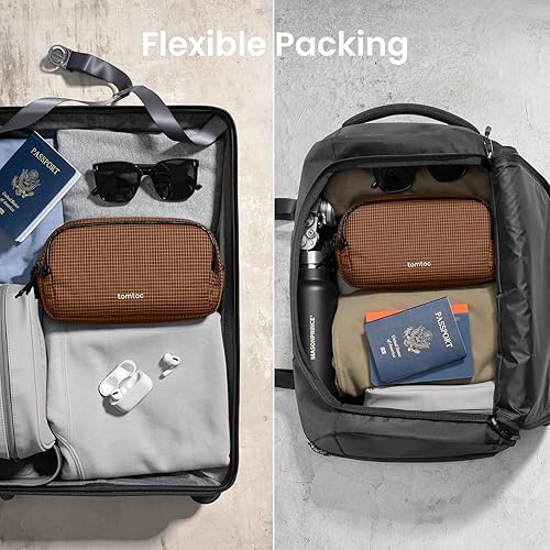 Vista 85 de tomtoc Estuche organizador de accesorios de viaje para electrónicos y cables, para teléfono, Airpods, unidad USB y artículos diarios y esenciales
