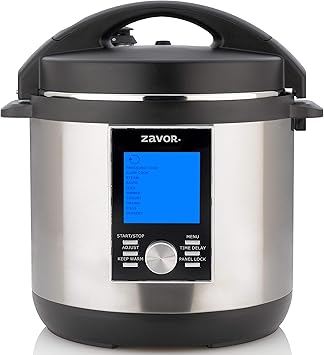 Zavor LUX LCD 6 Quart Programmable Electric Multi-Cooker: Pressure Cooker, Slow Cooker, Rice Cooker, Yogurt Maker, Steamer and more - Stainless Steel (ZSELL02)