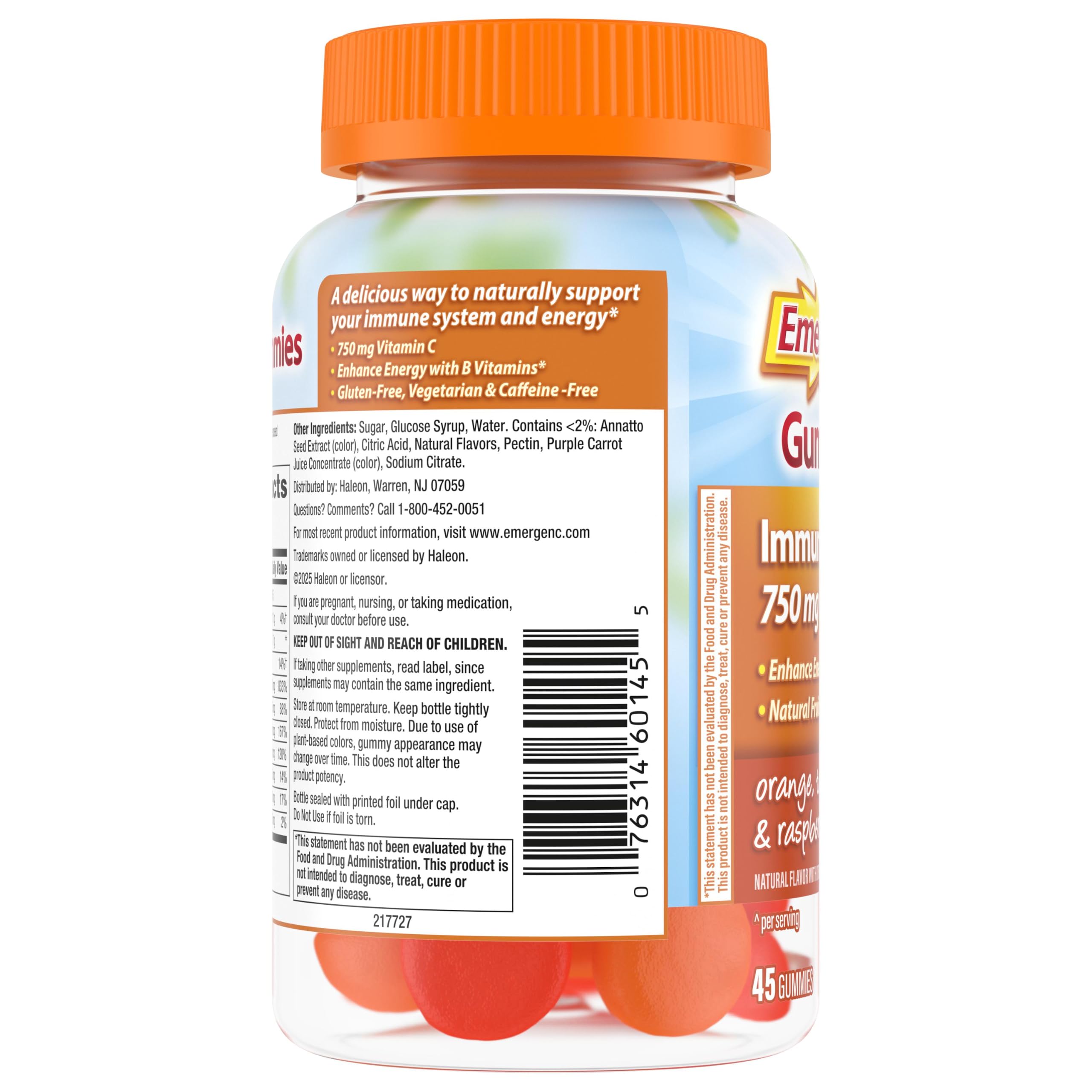 Emergen-C Vitamin C 750mg Immune Support Gummies, Mixed Fruit, 45 Gummies — Amazon image 9