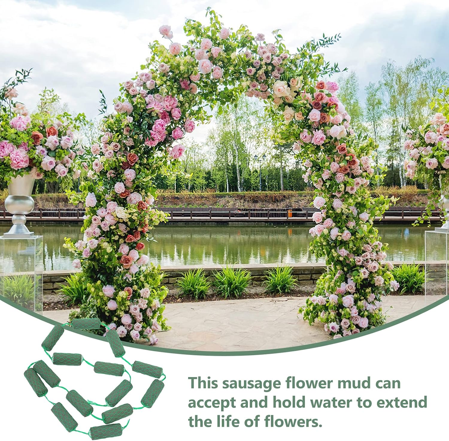 Ciieeo 1 Bunch Sausage Puree Flower Sponge Brick Sausage Flower Holder Floral Arch Faux Plants Floral Arrangements Flower Cage Holders Artificial Flowers Flower Mud Mesh Foam Flower Arch