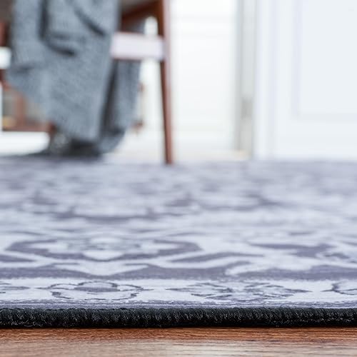 Miniatura 6 de SAFAVIEH Alfombra lavable Tucson Collection - 5 x 8 pies, negro y beige, antideslizante, ideal para zonas de alto tráfico en sala de estar,