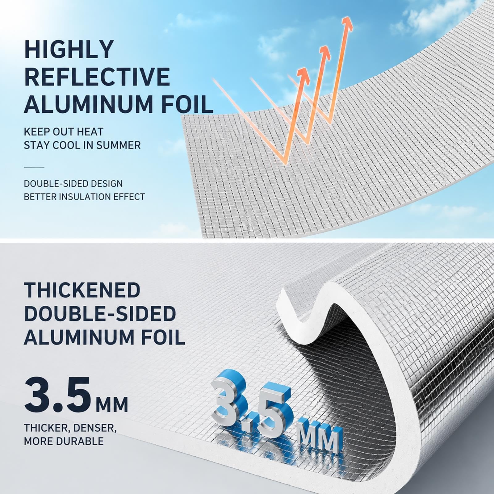 3,5 mm Dwustronna Rolka Izolacyjna z Folii Aluminiowej do Okien i Dachów