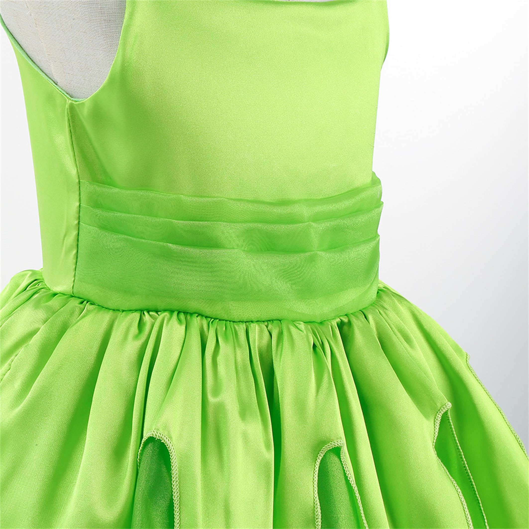 YOSICIL Abito verde Pixie Principessa Tiana Campanellino Bambini con Ali di Farfalla Bacchetta Magica Fascia per Capelli Carnevale Cosplay Festa Compleanno Vestire