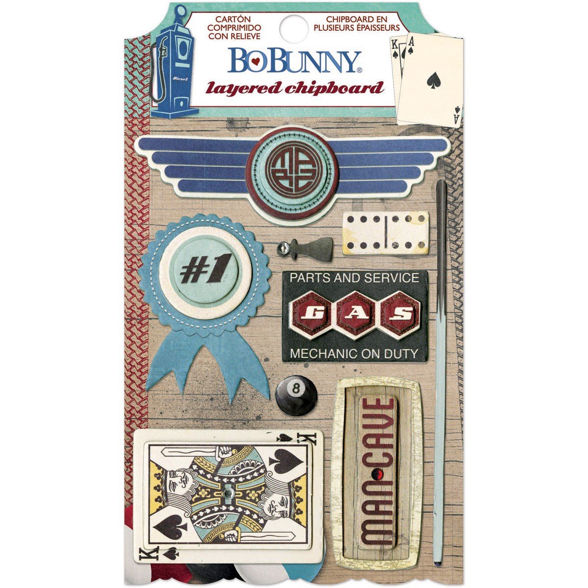 Bo Bunny Layered Chipboard Stickers Wild Card