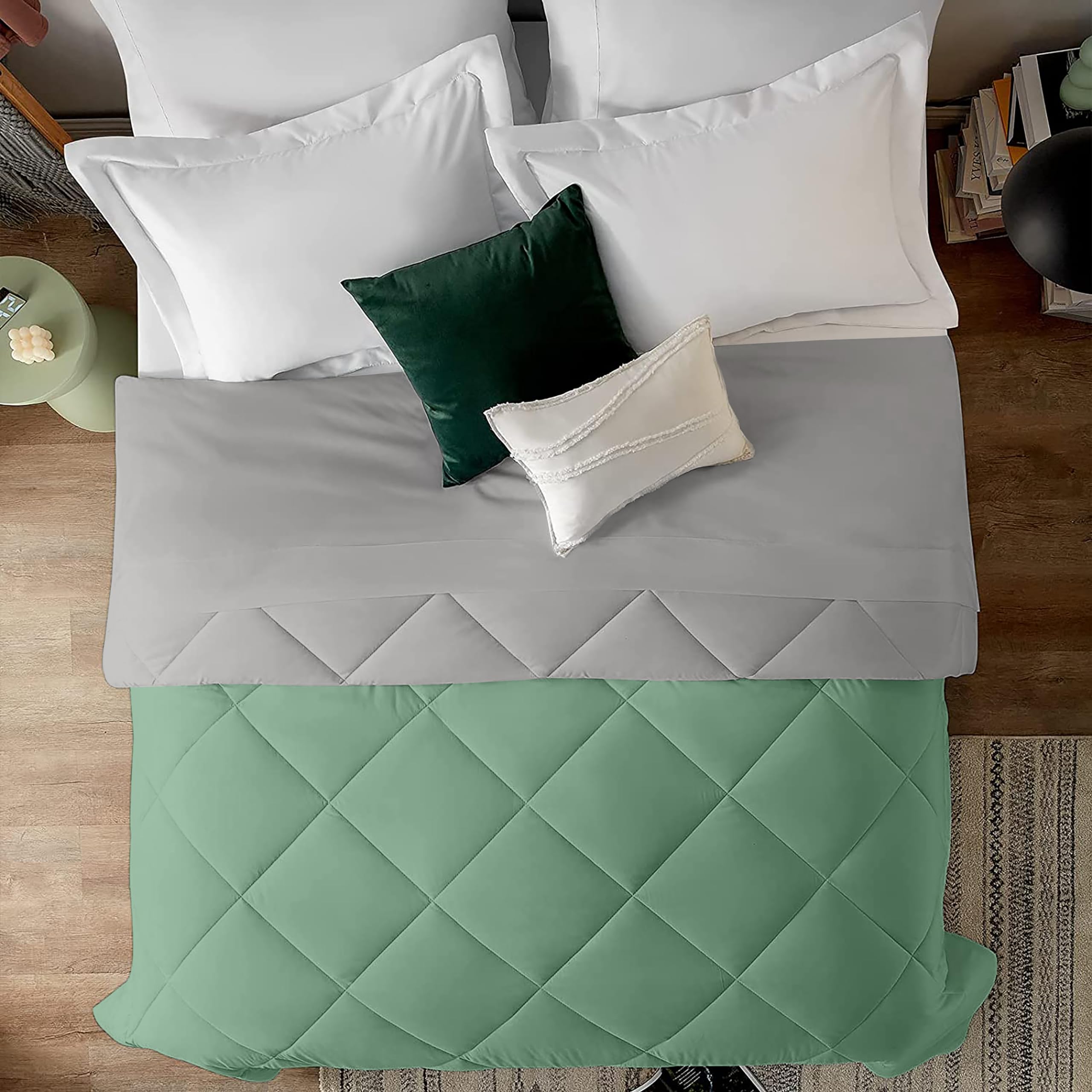 EDMUND - Duvet 500 GSM Winter Blanket Microfiber Duvet Reversible Comforter for King Size Comforter (92" x 106") Inches - 500 GSM Comforter | Sage&Silver