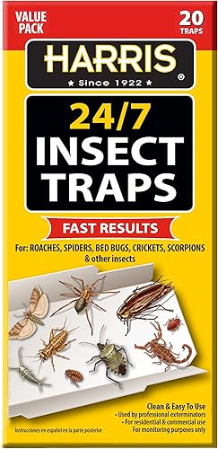 Harris Trampa para insectos 247 para cucarachas, arañas, chinches, grillos, escorpiones y más, paquete de 20 unidades