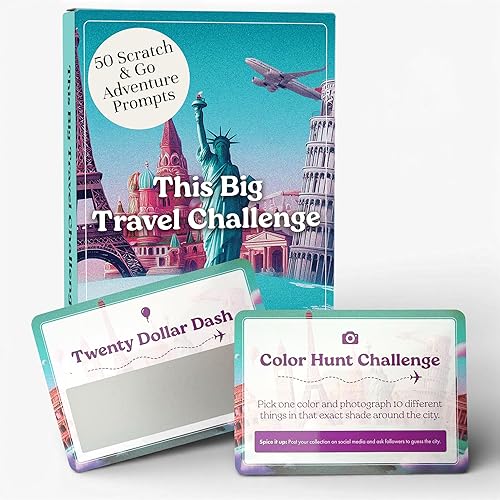 Scratch-Off Travel Activity Cards, 50 Adventure Prompts - Travel Gifts For Husband