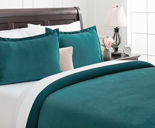 Miniatura 2 de Chanasya Juego de funda de edredón de terciopelo de terciopelo, funda de edredón (68 x 90 pulgadas) y 1 funda de almohada (20 x 26 pulgadas), juego