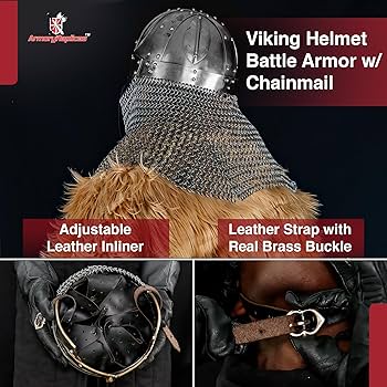 Kaldor Steel Helmet - MY100224 By Medieval Armour, Leather Armour