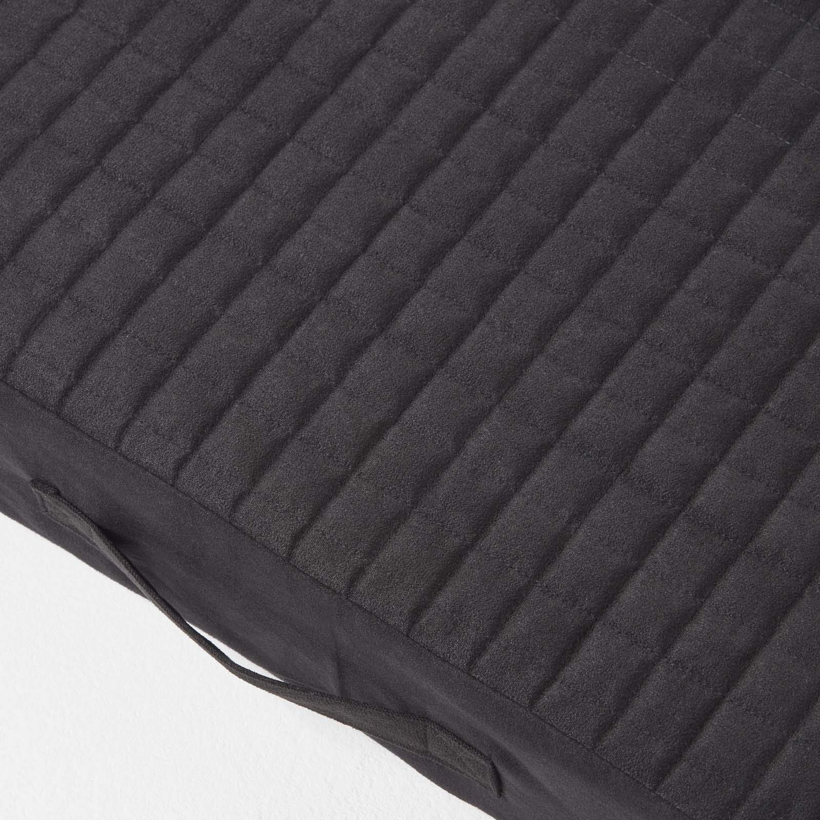 HOMESCAPES Cuscino per seduta per divano a 2 posti, cuscino sollevatore sfoderabile in camoscio, nero, 100 x 50 x 10 cm
